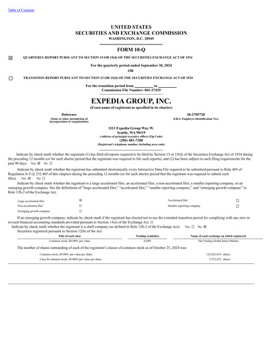 Thumbnail Expedia Group Quarterly Report 2024-q3