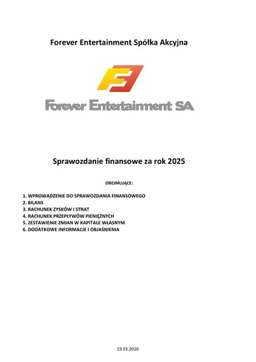 Miniature Forever Entertainment Bilan financier 2025