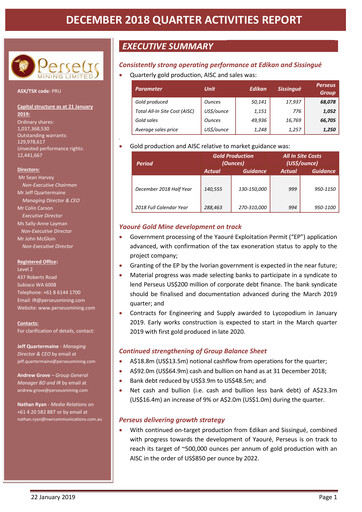 Thumbnail Perseus Mining Quarterly Report 2018-q4