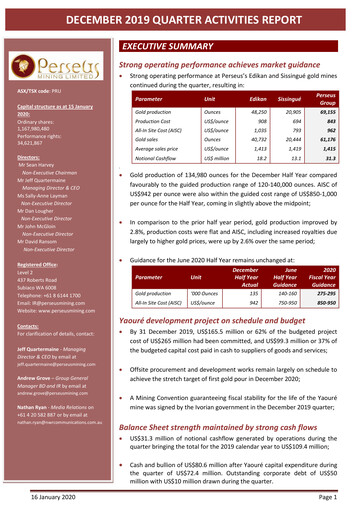 Thumbnail Perseus Mining Quarterly Report 2019-q4