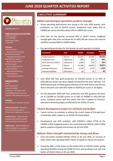 Thumbnail Perseus Mining Quarterly Report 2020-q2