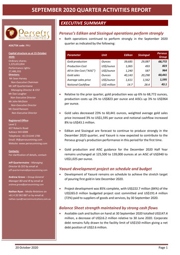Thumbnail Perseus Mining Quarterly Report 2020-q3