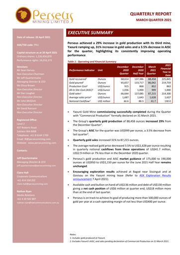 Thumbnail Perseus Mining Quarterly Report 2021-q1