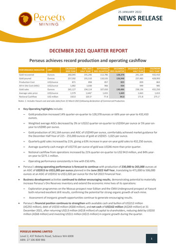 Thumbnail Perseus Mining Quarterly Report 2021-q4