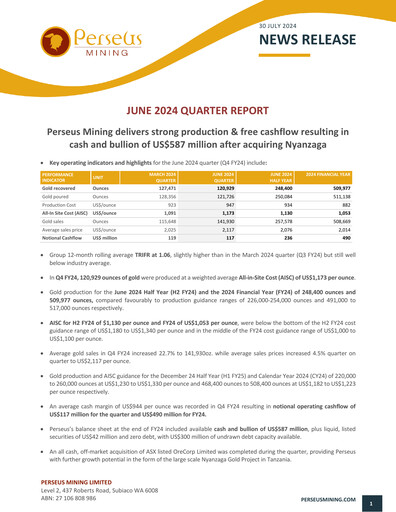 Thumbnail Perseus Mining Quarterly Report 2024-q2