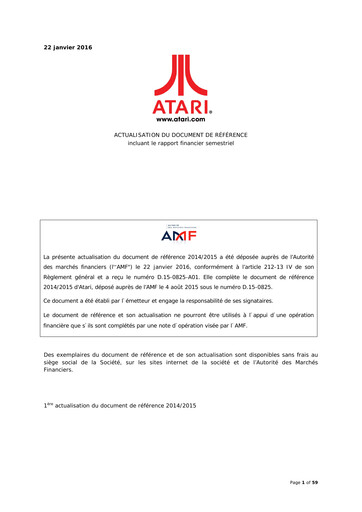 Miniature ATARI Rapport semestriel 2015-2016