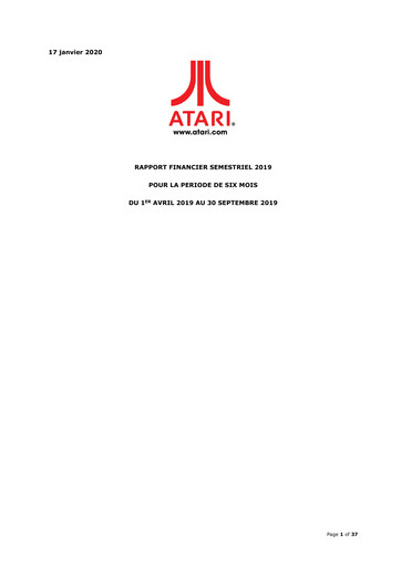 Miniature ATARI Rapport semestriel 2019-h1