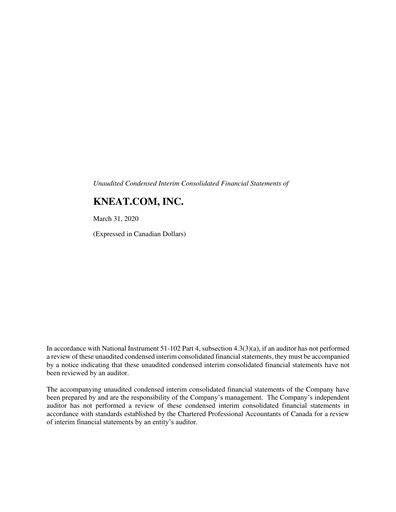 Thumbnail kneat.com Quarterly Report 2020-q1