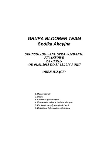 Vorschaubild Bloober Team Finanzmitteilung 2015