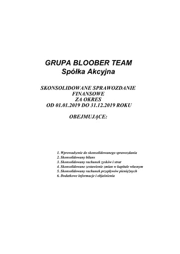 Vorschaubild Bloober Team Finanzmitteilung 2019