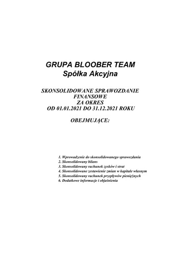 Vorschaubild Bloober Team Finanzmitteilung 2021