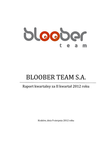 Thumbnail Bloober Team Quarterly Report 2012-q2