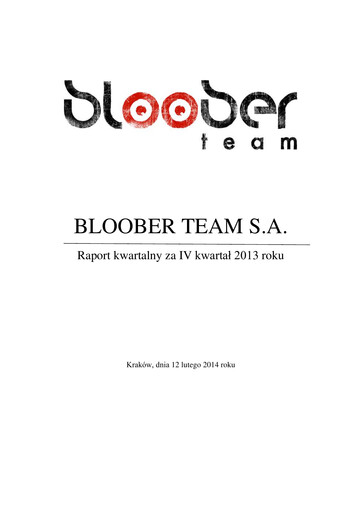 Thumbnail Bloober Team Quarterly Report 2013-q4