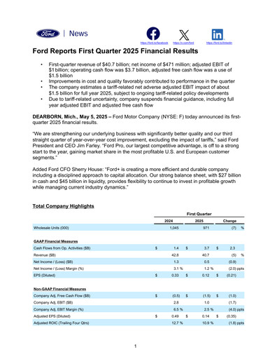 Thumbnail Ford Quarterly Report 2025-q1
