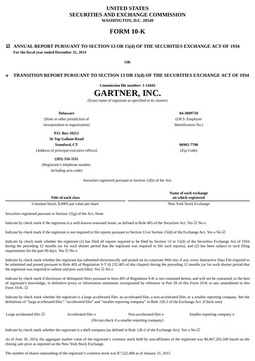 Thumbnail Gartner Financial Report 2014