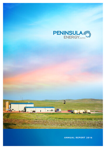 Thumbnail Peninsula Energy Annual Report 2016