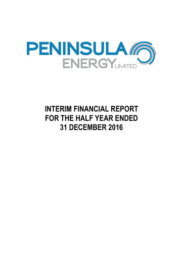 Thumbnail Peninsula Energy Financial Report 2017-h1