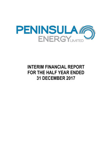 Thumbnail Peninsula Energy Financial Report 2018-h1