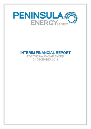 Thumbnail Peninsula Energy Financial Report 2019-h1