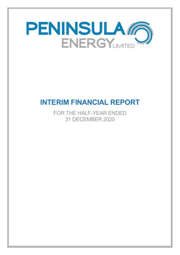 Thumbnail Peninsula Energy Half-year Report 2020-h1