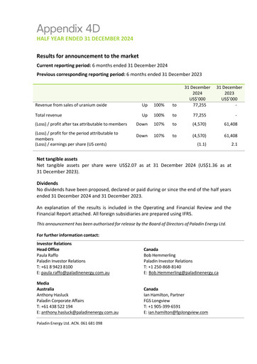 Thumbnail Paladin Energy Financial Report 2025-h1