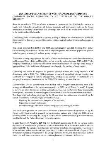Thumbnail SRP Groupe (Showroomprive.com) ESG Report 2020