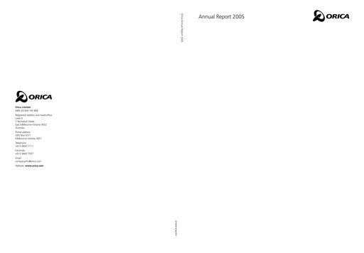 Thumbnail Orica Annual Report 2005