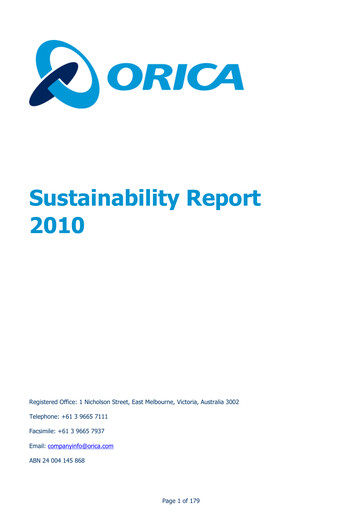 Miniature Orica Rapport de durabilité 2010