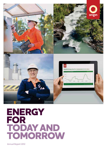 Thumbnail Origin Energy Annual Report 2012