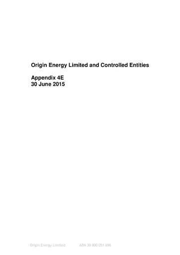 Thumbnail Origin Energy Financial Statement 2015