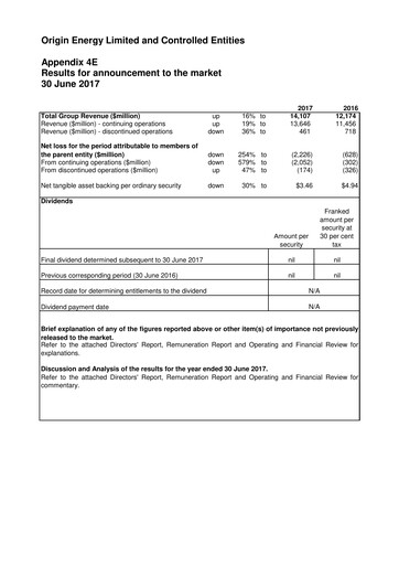 Thumbnail Origin Energy Financial Statement 2017