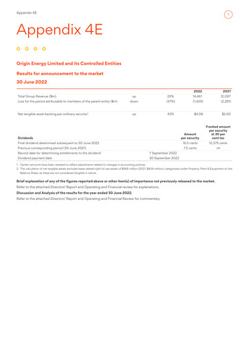 Thumbnail Origin Energy Financial Statement 2022