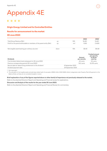 Thumbnail Origin Energy Financial Statement 2023