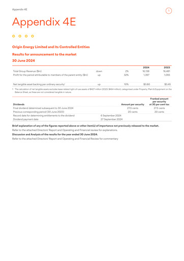 Thumbnail Origin Energy Financial Statement 2024