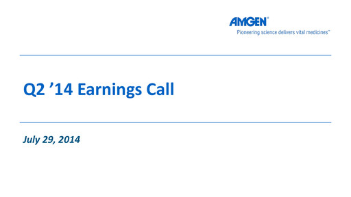 Miniature Amgen Rapport trimestriel 2014-q2