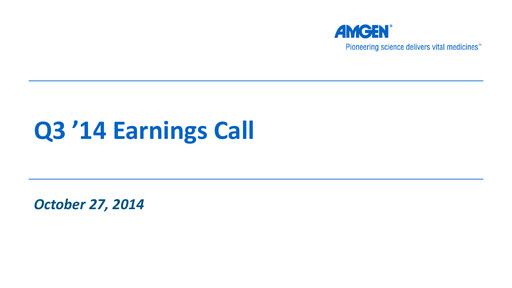 Miniature Amgen Rapport trimestriel 2014-q3