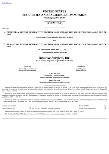 Thumbnail Intuitive Surgical Quarterly Report 2016-q3