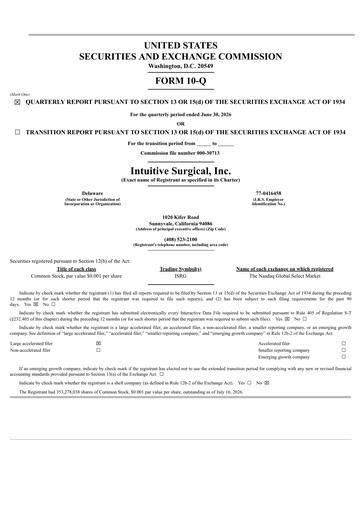 Thumbnail Intuitive Surgical Quarterly Report 2026-q2