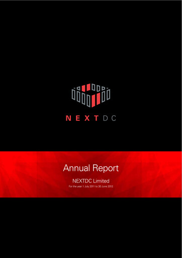 Thumbnail NEXTDC Annual Report fy2012