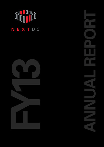 Thumbnail NEXTDC Annual Report fy2013