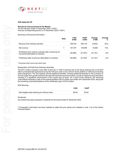 Thumbnail NEXTDC Half-year Report 2025-h1