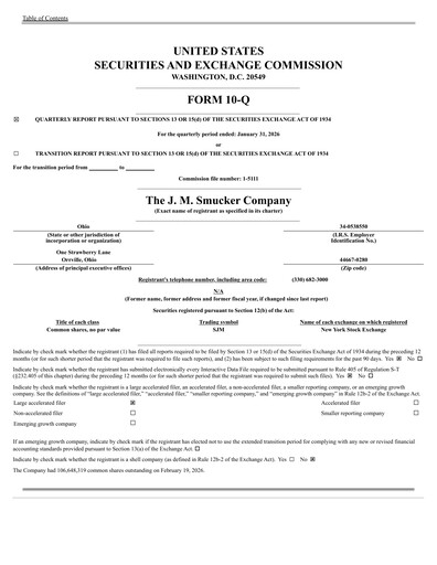 Miniature J.M. Smucker Company Rapport trimestriel 2026-q3