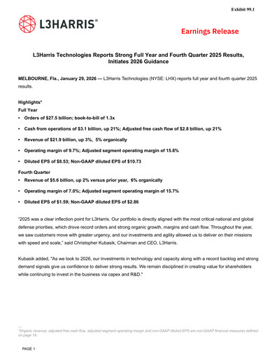 Thumbnail L3Harris Technologies Quarterly Report 2025-q4