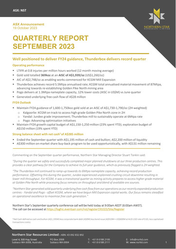 Thumbnail Northern Star Quarterly Report 2024-q1