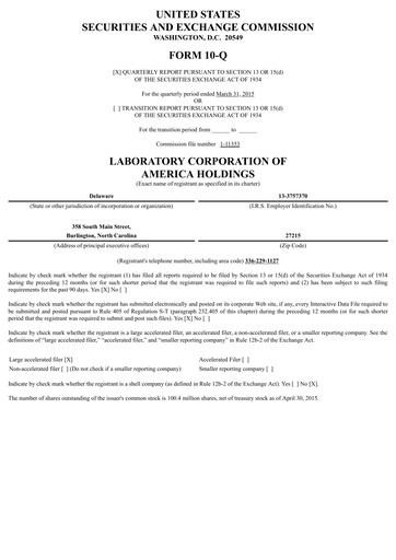 Thumbnail LabCorp Quarterly Report 2015-q1