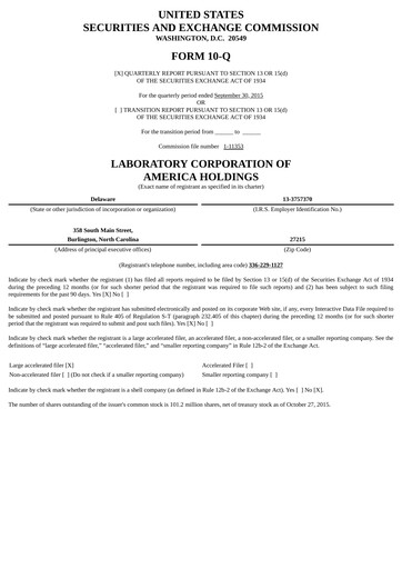 Thumbnail LabCorp Quarterly Report 2015-q3