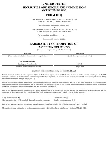 Thumbnail LabCorp Quarterly Report 2016-q2