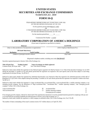 Thumbnail LabCorp Quarterly Report 2022-q1
