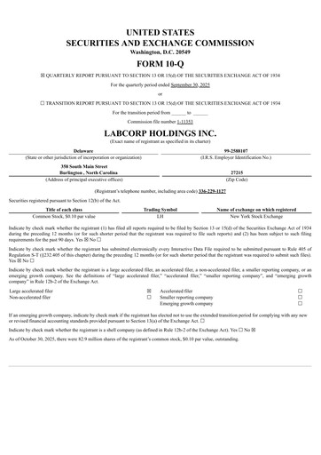Thumbnail LabCorp Quarterly Report 2025-q3