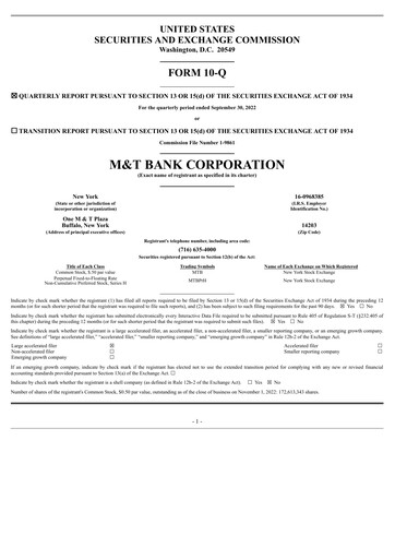 Vorschaubild M&T Bank Quartalsbericht 2022-q3